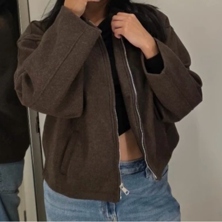 Chic Brown Wool Jacket